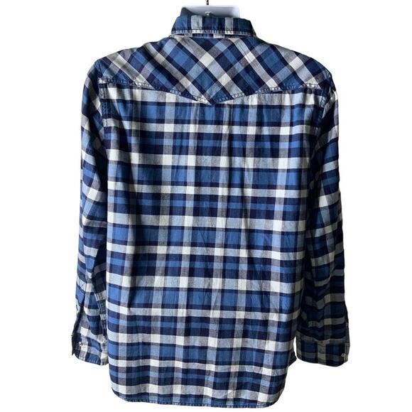 Flag & Anthem Flannel Plaid Shirt Mens M Long Sleeve Chest Pocket Button Preppy - Picture 2 of 11